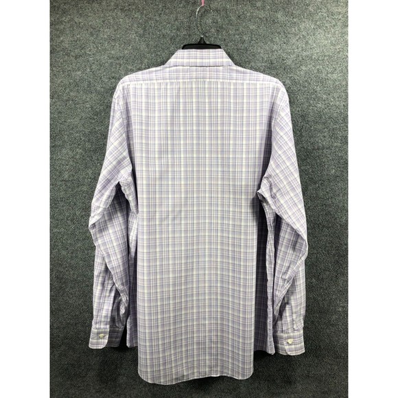 BROOKS BROTHERS Shirt Milano Men's 17-35 Purple Plaid Long Sleeve Button Up 1818 - Picture 3 of 16